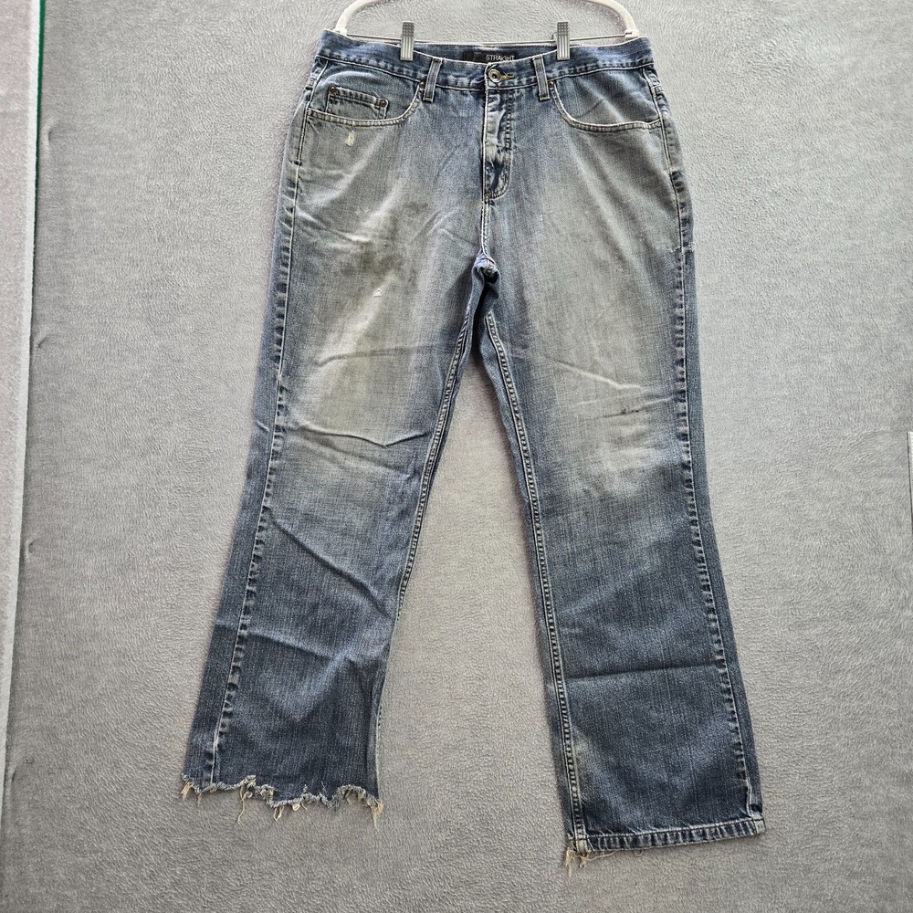VINTAGE Anchor Blue Jeans 36 Blue Denim Straight Grunge Skater Y2K READ